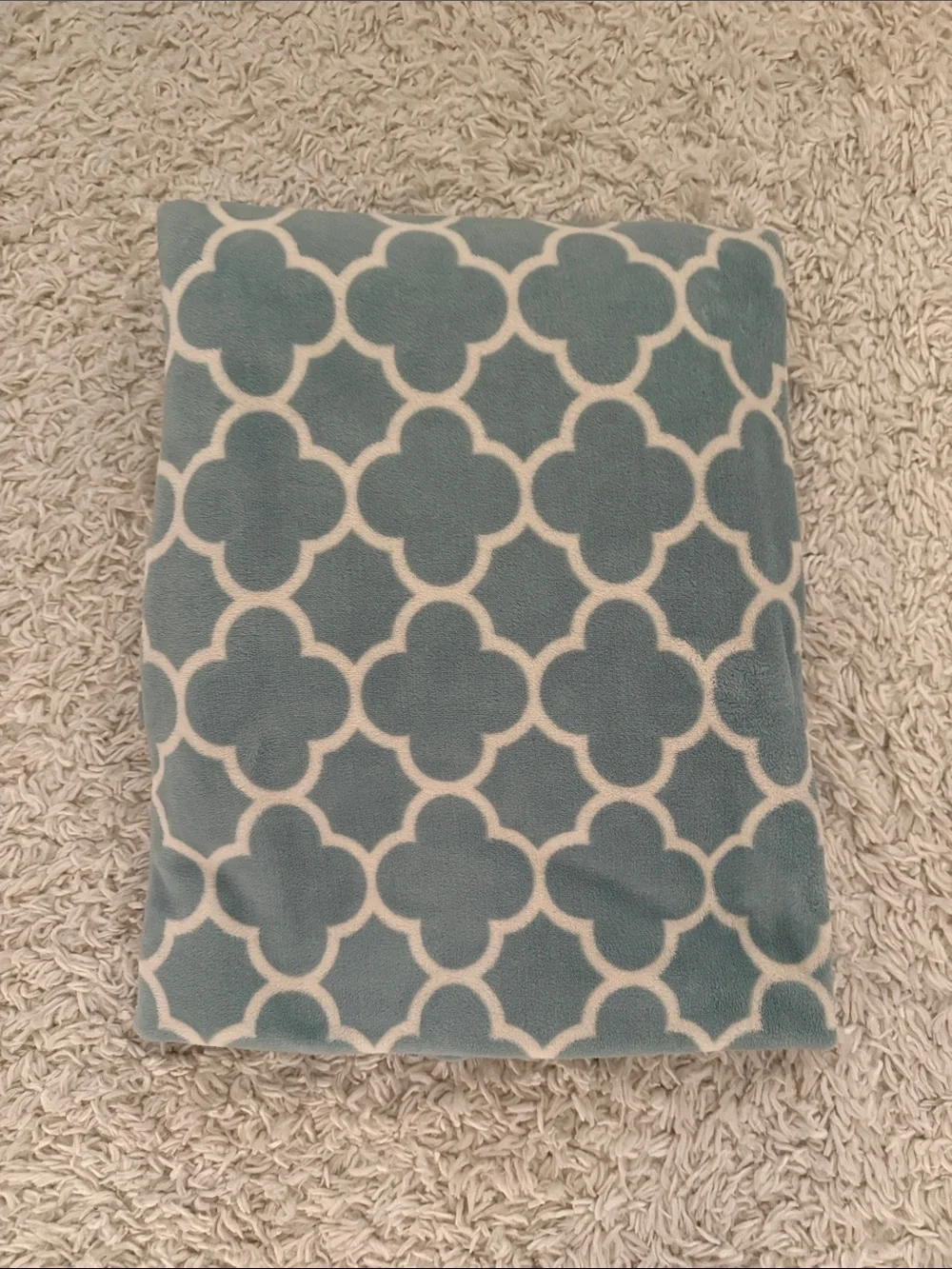 Blue Trellis Pattern Throw Blanket